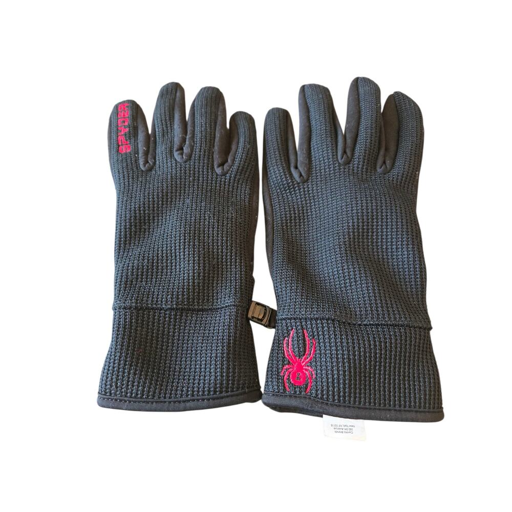 Spyder red decal winter gloves, size large